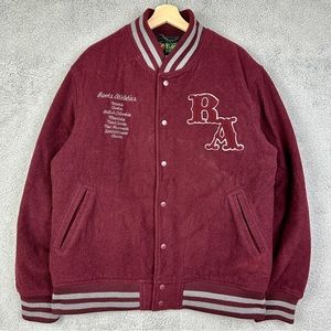 Vintage Roots Athletics Canada Wool Embroidered Snap Button Varsity Jacket